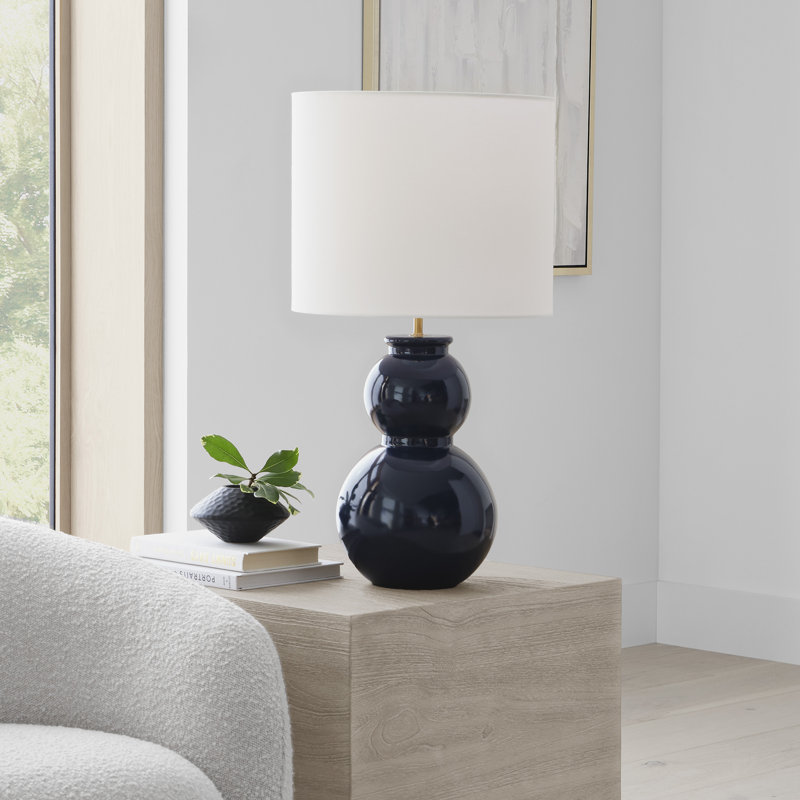 Buckley 1-Light Medium Table Lamp, Gloss Navy
