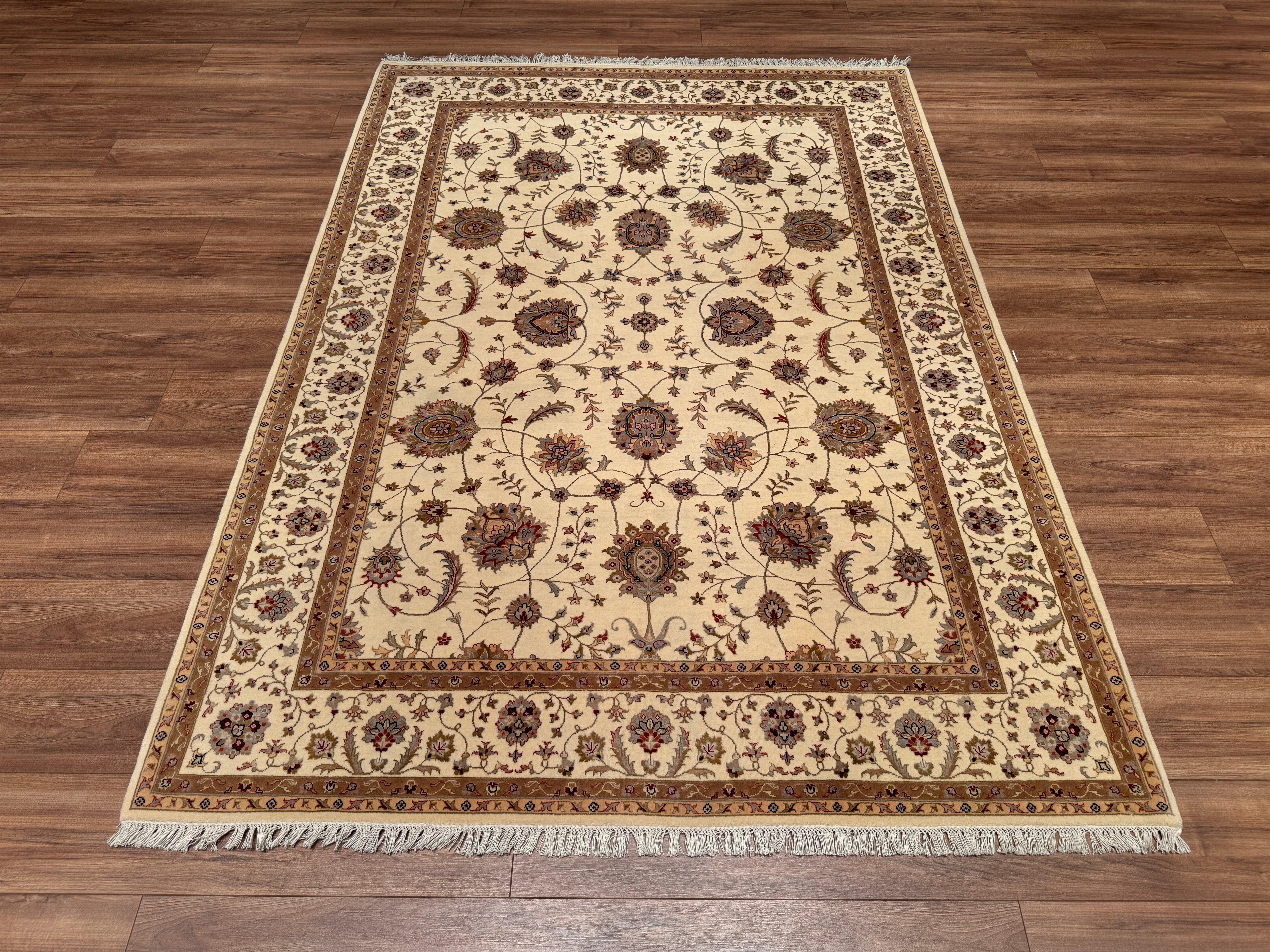 Bloomsbury Market Original Hand Knotted Traditional Pattern Beige Wool ...