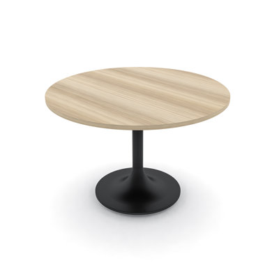 Round Conference Table with Metal Tulip Base