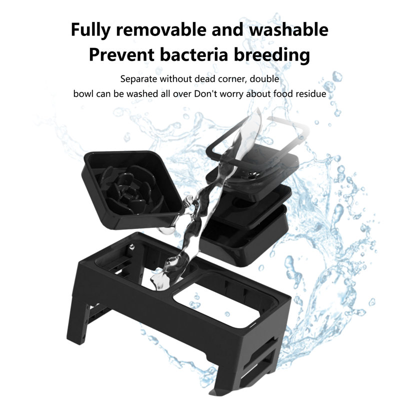 Ericka Elevated Feeder, Black