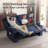 Modern Chenille Manual Reclining Loveseat With Cup Holders & Storage Armrests, Adjustable Backrest, Compact Design For Living Room-Blue-1522885264