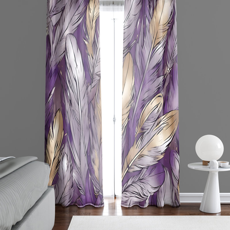 Paire de rideaux semi-transparents en polyester Aretia, L 40 po x L 82 po