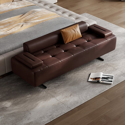 Banc rembourré en microfibre de cuir
