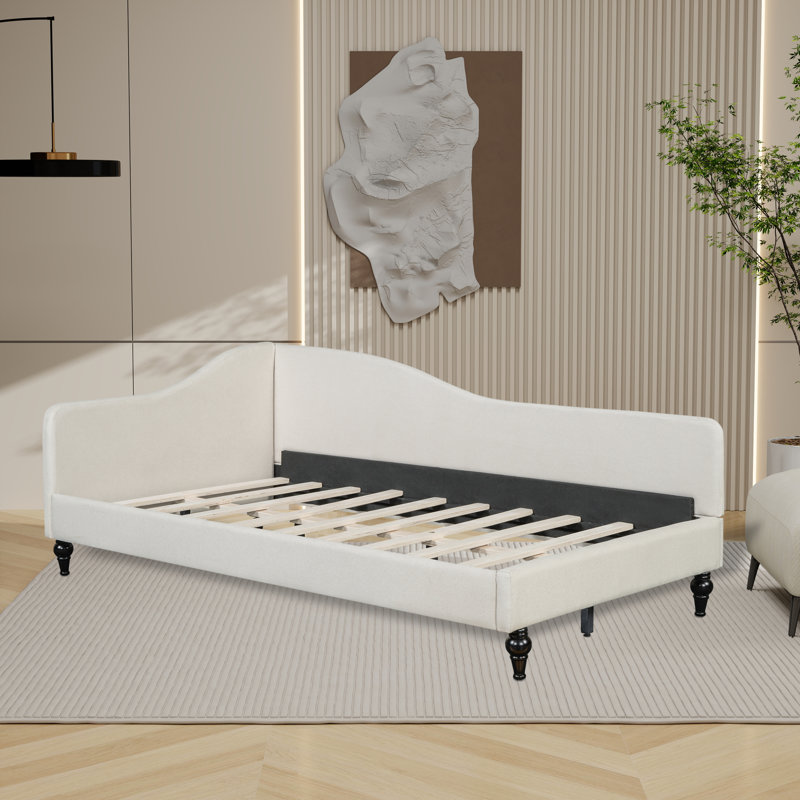 Lit de jour en L, Simple, Blanc