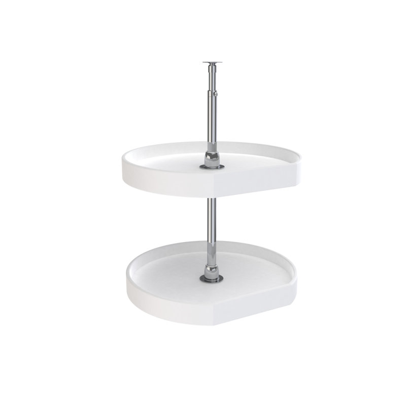 Polymer D Shape Lazy Susan, 20" W, White