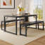 Ezzah Dining Set, Dining Table with Benches-680411272-746919456-746919459