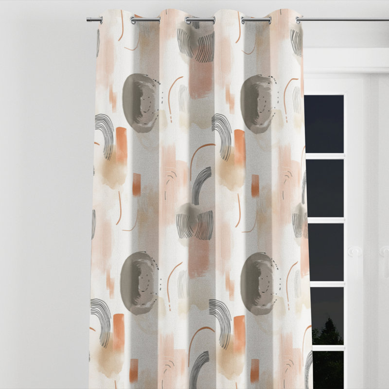 Rideaux occultant Modern - rideaux à œillets gris à marques douces - 1 panneau, L 52 po x L 108 po, Œillets dorés