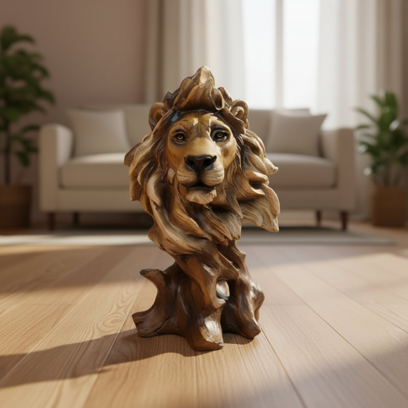 Maison majestueuse statue de tête de lion Avana