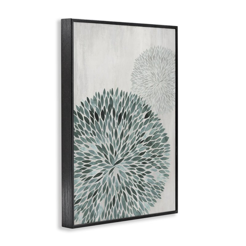 Giclée ronde à feuilles, encadrée par Hannah Dawson, H 18 po x l 12 po, Giclée encadrée noir minuit