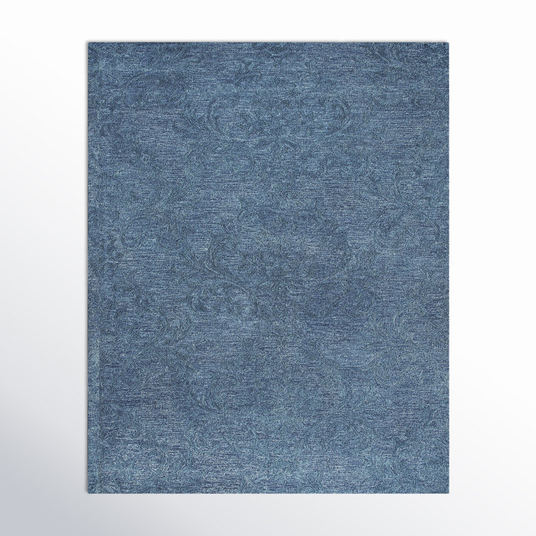 Springview Handmade Tufted Wool Blue Area Rug