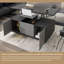 Table basse à piédestal relevable avec rangement
