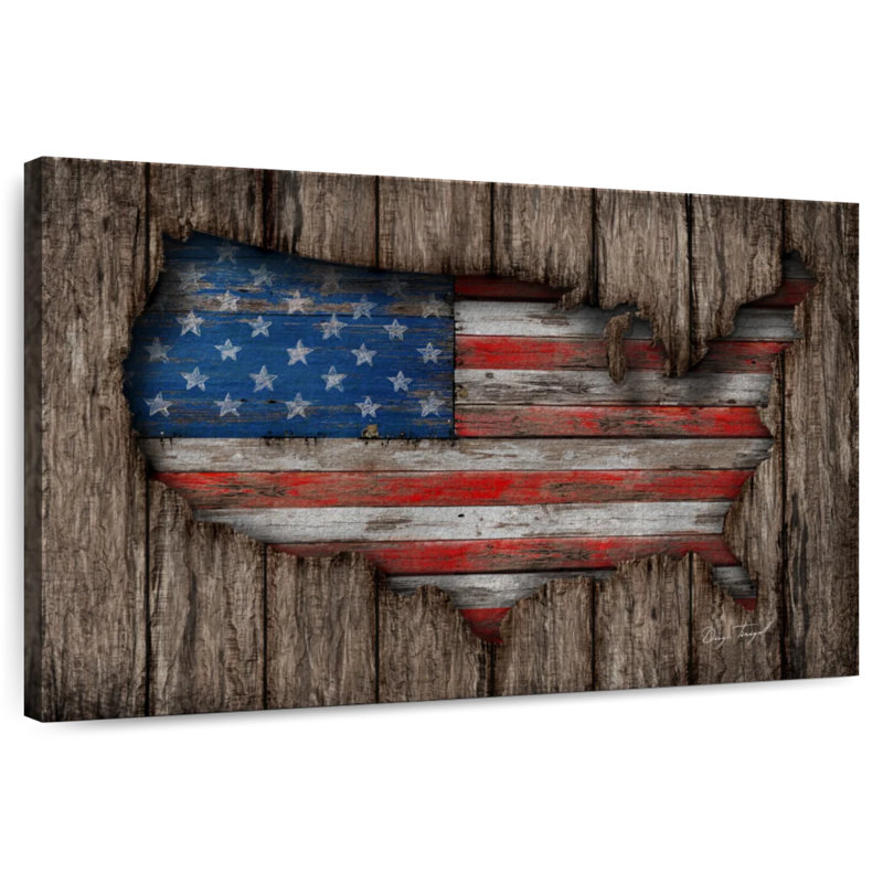Borges American Wood Flag, 32" H x 48" W