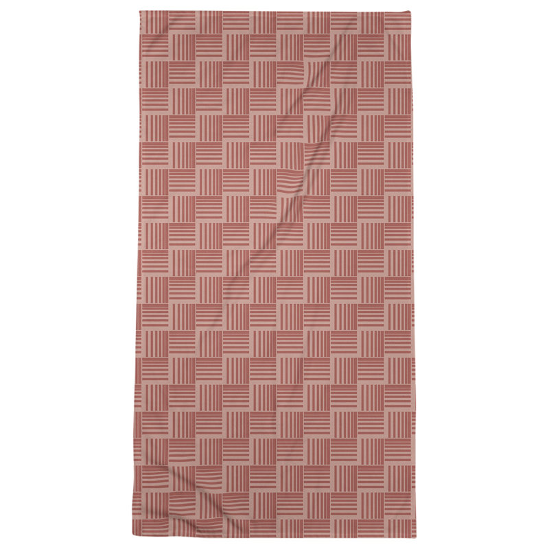 Serviette de bain à rayures Baskettressée classique, Rouge