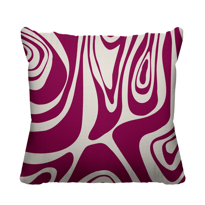 Cooper Outdoor Reversible Throw Pillow, 19H" x 19W", Magenta
