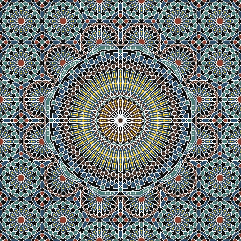 Razil Moorish Pattern - Wrapped Canvas Print, 122cm H x 122cm W x 3.8cm D