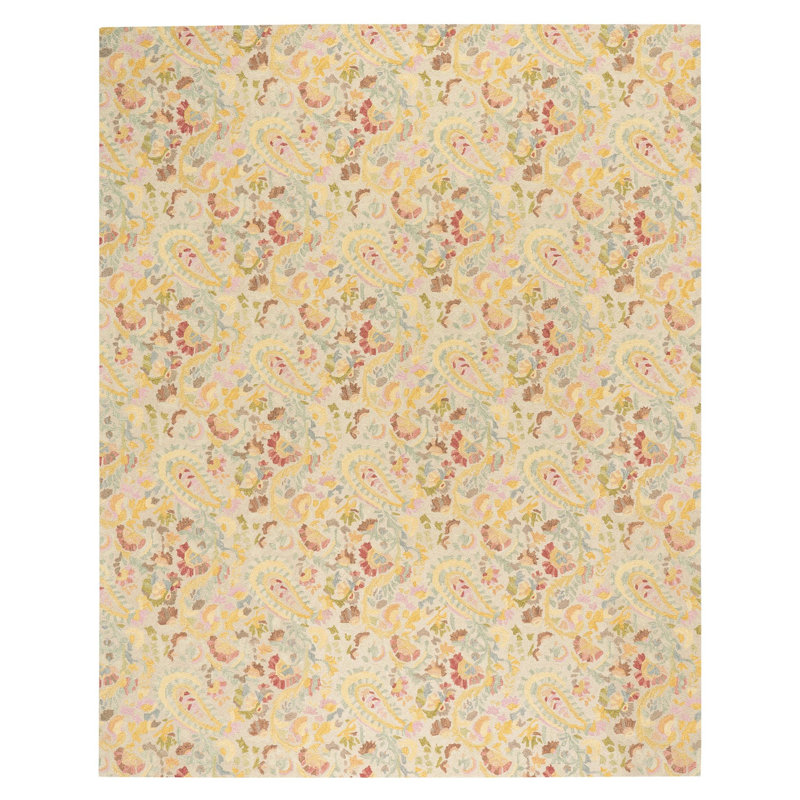 Ines Multi Hand Micro Hooked Wool Rug, Rectangle 7'6" x 9'6"
