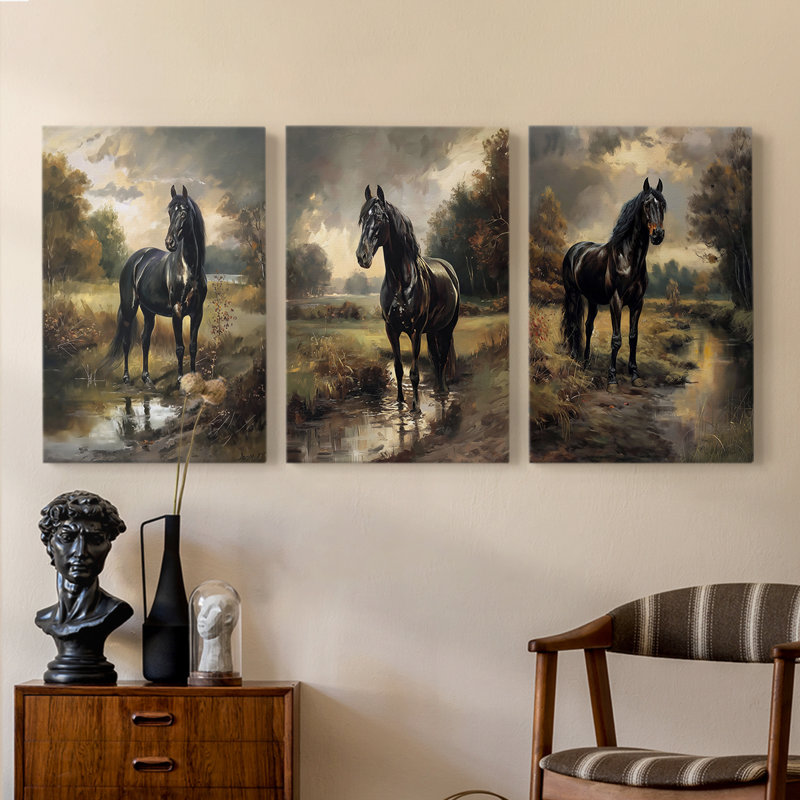 Equine  Series  CVII  -Premium Gallery Wrapped Canvas Set -Ready to Hang, 27" H x 18" W x 1.1786" D