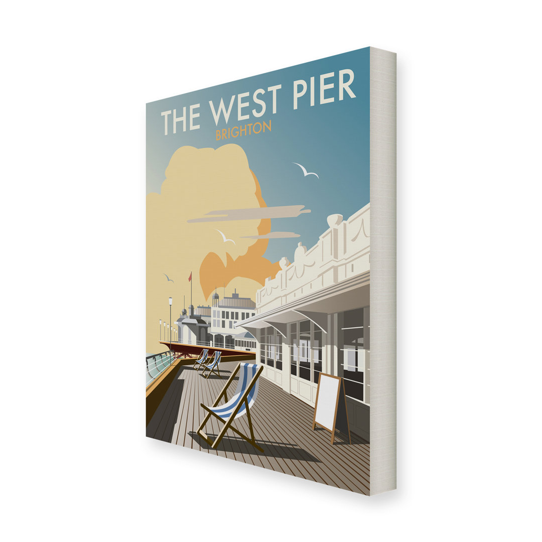 The West Pier, Brighton by Dave Thompson Vintage Advertisement Wrapped on Canvas