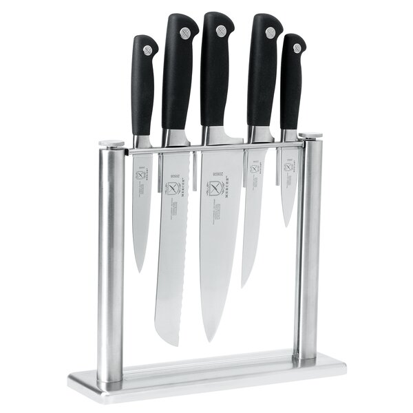 Mercer Culinary M20050 Genesis® 6-Piece Wood / Glass Knife Block Set