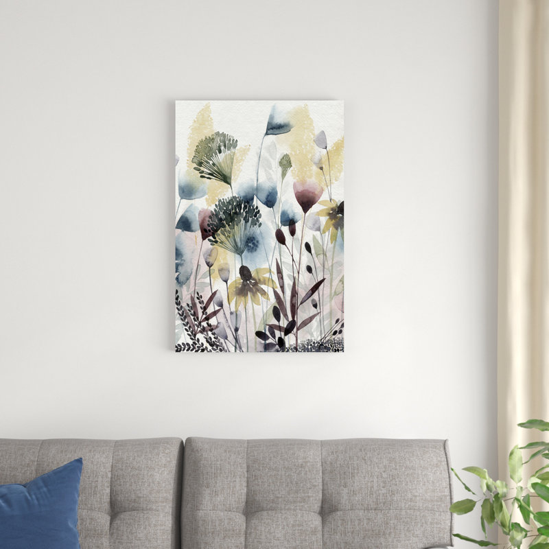 Aquarelle fleurs sauvages I, H 30 po x l 20 po