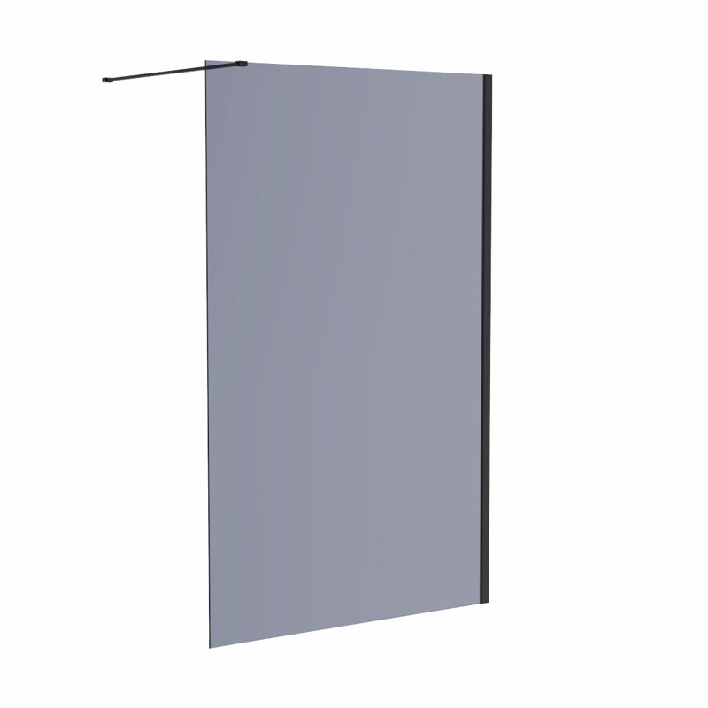 Wet Room Walk in Shower Enclosure 8mm Smoked Easy Clean Glass Screen Panel 1100 x 1950mm