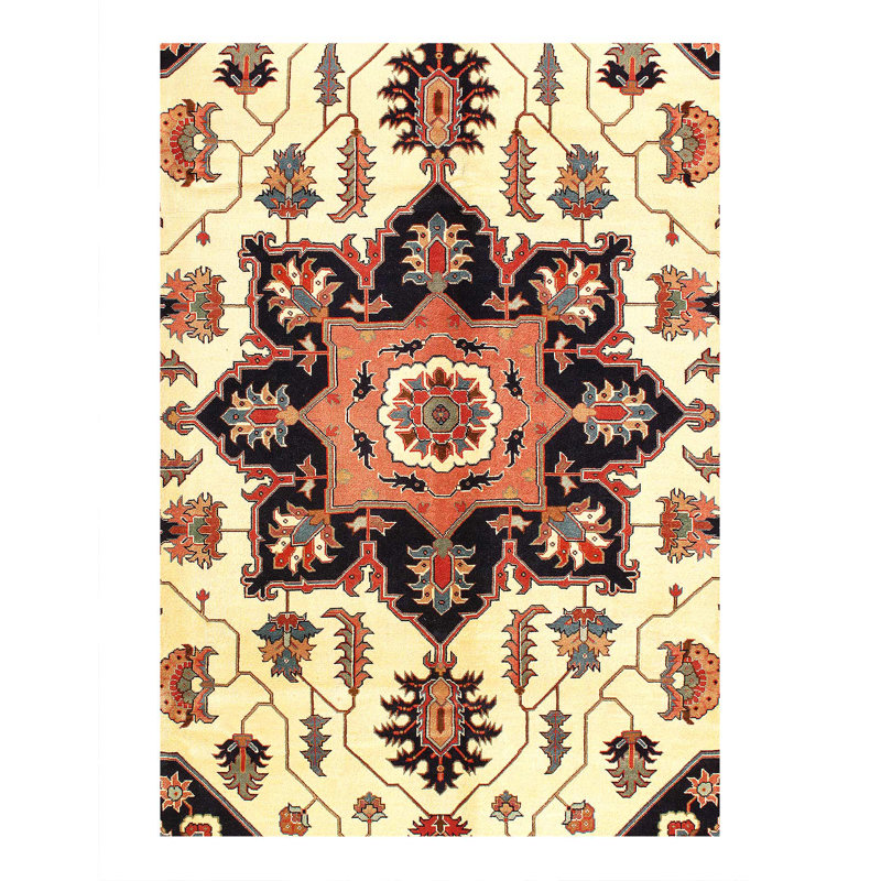 Tapis ivoire perse ivoire Tabriz 8 pi 9 po x 11 pi 9 po
