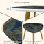 Ensemble de 2 tables basses gigognes triangulaires à motif de feuilles de palmier bananier exotique dans la jungle tropicale exotique