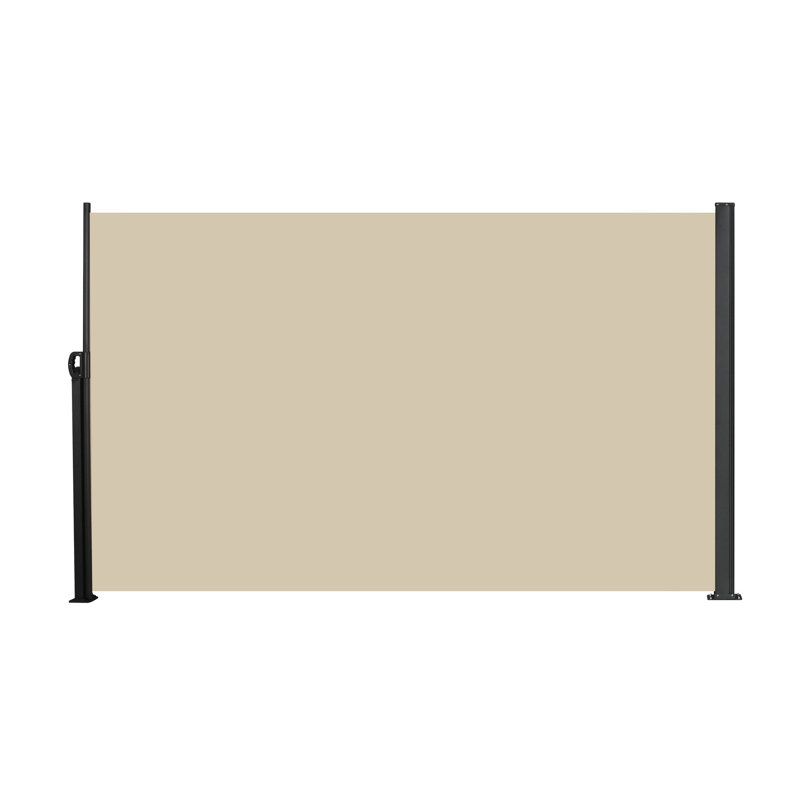 Auvent latéral rétractable imperméable, 118 po x 71 po beige, solution d'intimité pour jardin, balcon, cour, écran en tissu imperméable, créer un espace privé dans le patio,