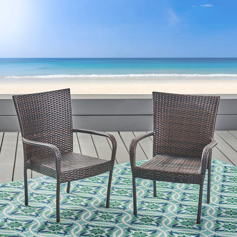 Outdoor Brown Wicker Dining Chairs, Brown