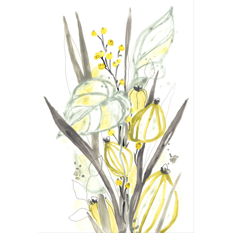 Ethereal Citron II by June Erica Vess - Painting, 122cm H x 81cm W, Black Floater Framed