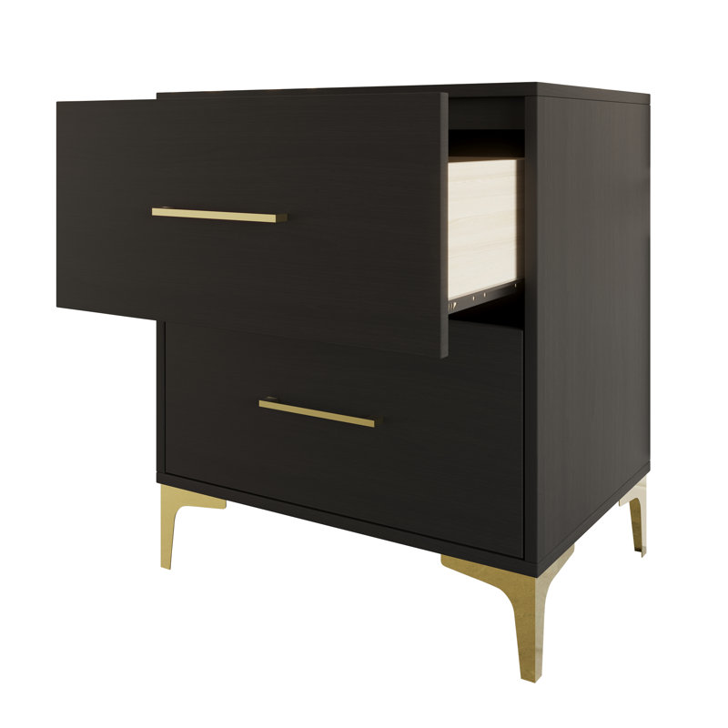 Maricus 15.96'' W Nightstand, Black