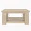 Table basse carrée avec tablette de rangement à 2 niveaux, table basse en bois naturel pour le salon