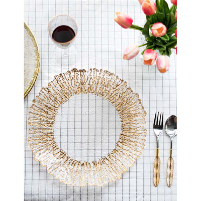 Assiette décorative abstraite en verre