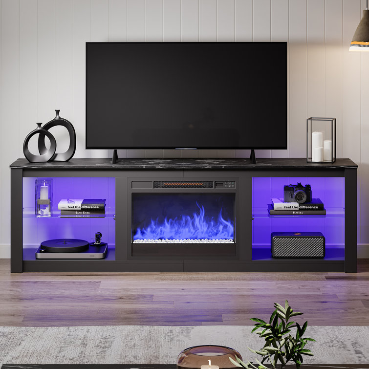 TV Stands for 75 inch TV, Entertainment Center TV Console for Living Room and Bedroom, 70 inch, Black
