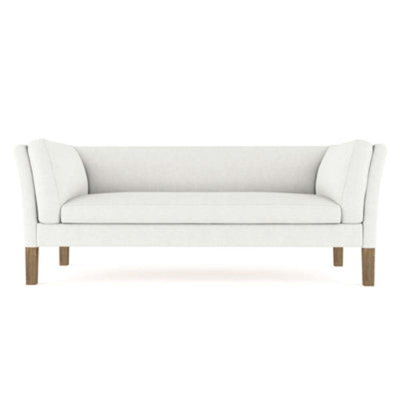 Charlton Flared Shelter-Arm Sofa, 31" H x 72" W x 33" D, Weathered, Box Weave Linen Graphite