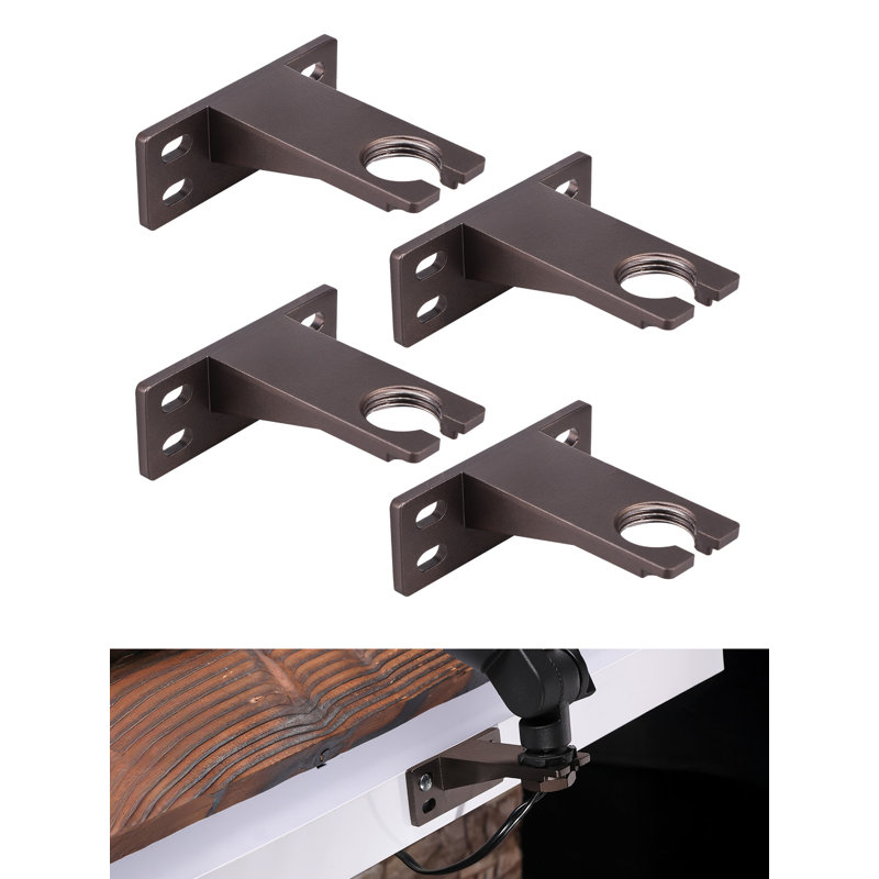 Low Voltage Led Spotlight Gutter Mount Bracket, 1/2" Npt Standard Thread, Aluminum, Bronze
