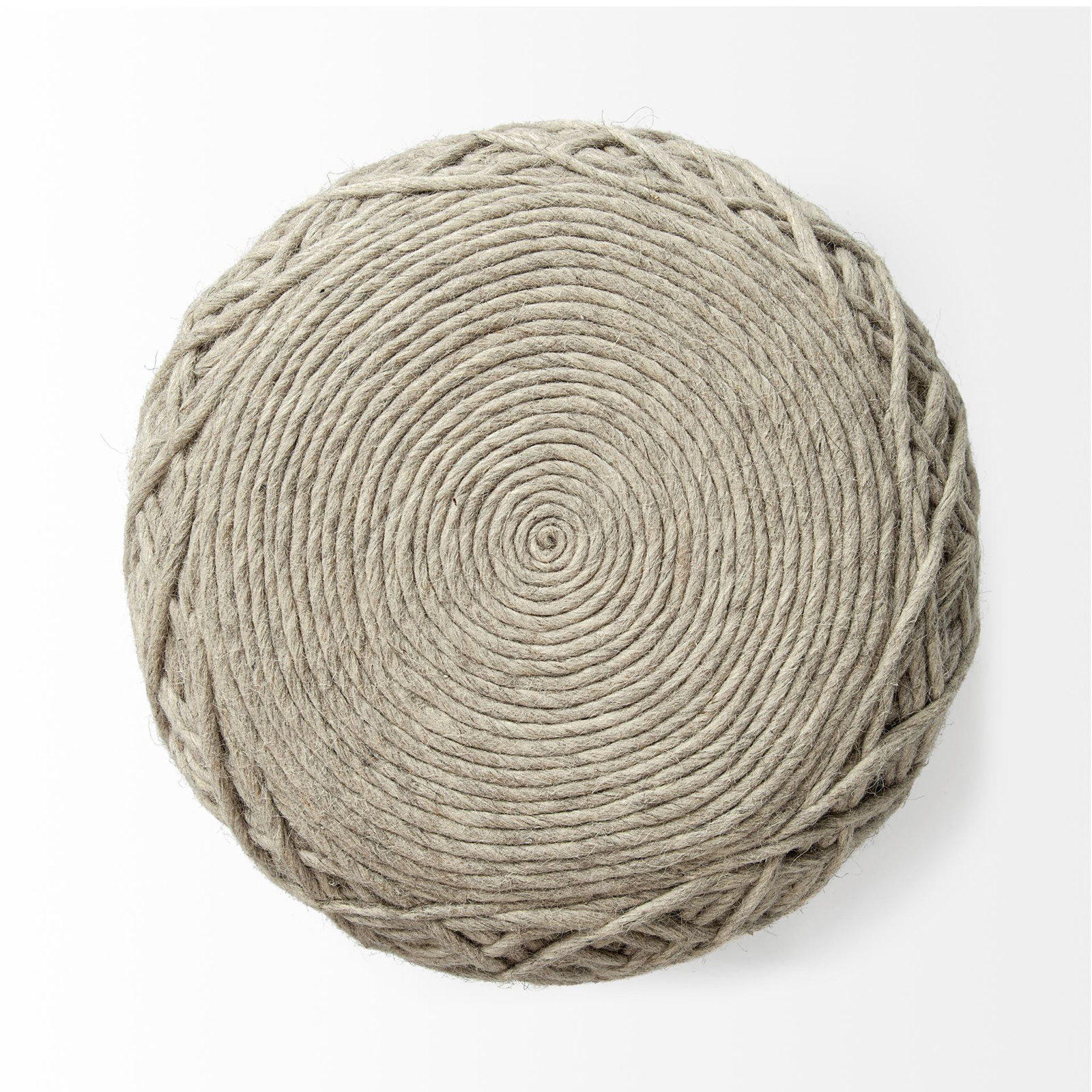 Rudolph 16" Pouffe, Cream
