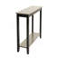 Moderne gris / noir à finition bicolore 1Pc Console sous-table avec rangement et rangement en bois d'hévéa et placage de noyer