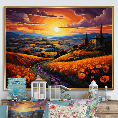 Italy Umbrian Sunrise - Italy Canvas Wall Art