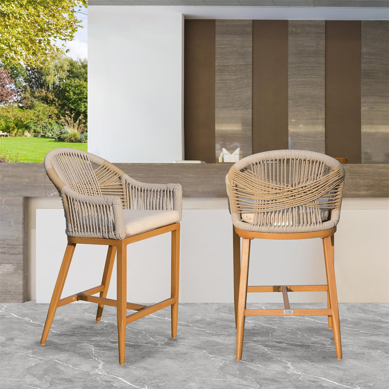 Bar Stools Set Of 2 With Arm And Backrest