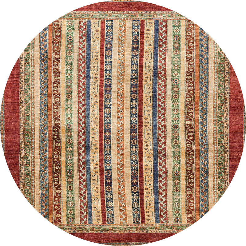 Tapis abstrait moderne 3751ABS3752, Rond 8 pi
