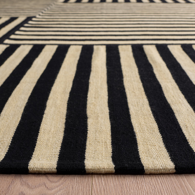 Ralph Lauren Canyon Stripe Patch Wool Striped Rug, Rectangle 4' x 6'