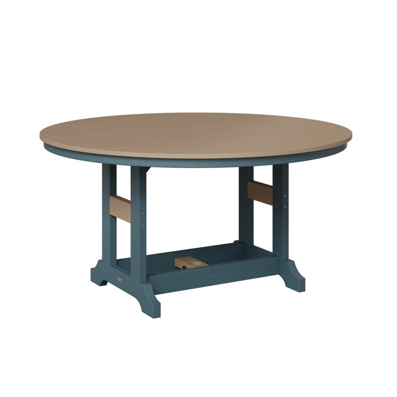 Garden Classic Outdoor Round Bar Table, Weatherwood, Slate