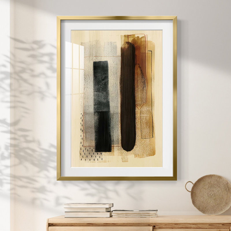 Burnt Toast I - impression encadrée, H 28,5 po x l 20,5 po, Doré