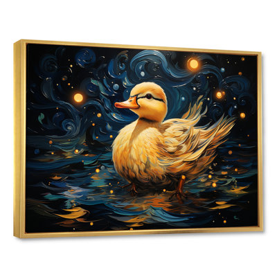 «Yellow Duck Starry Night Wonders», art mural animal canard