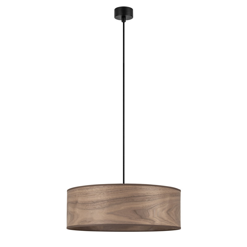 Tsuri 1 - Light Black Drum Pendant, Walnut