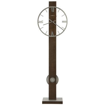 Halo Modern Grandfather Clock, 24 Inch Aged Metal Dial, Continuous Sweep Movement, Open Frame Design