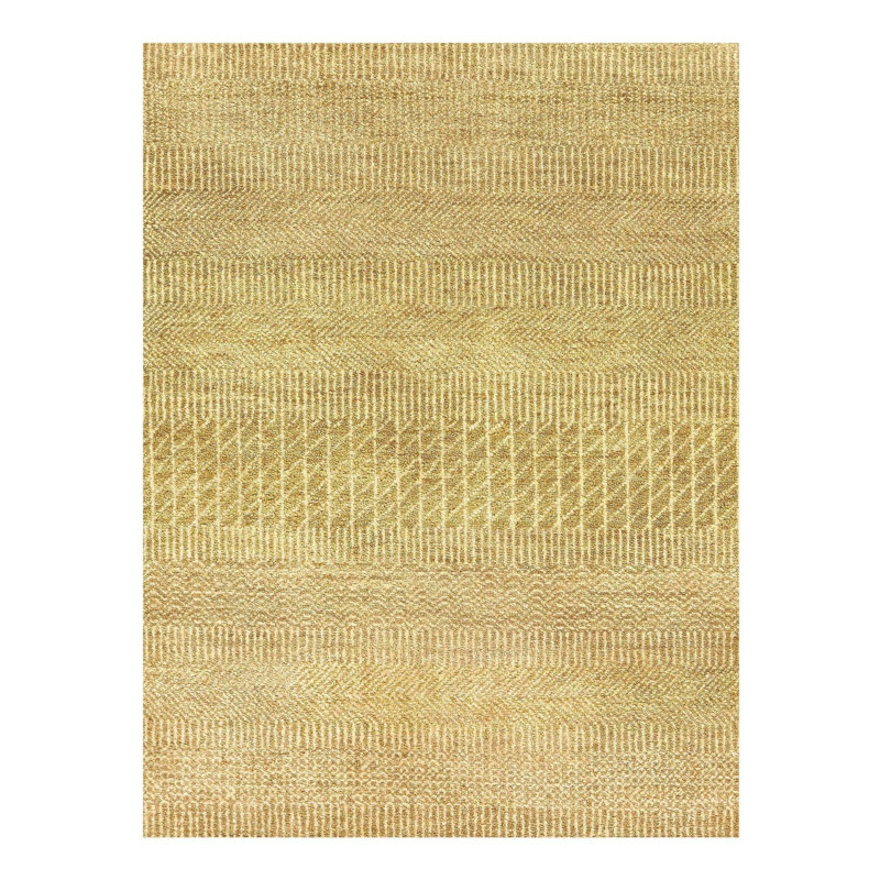Tapis beige en laine et coton à motif géométrique fait à la main 8 pi 1 po x 10 pi 2 po