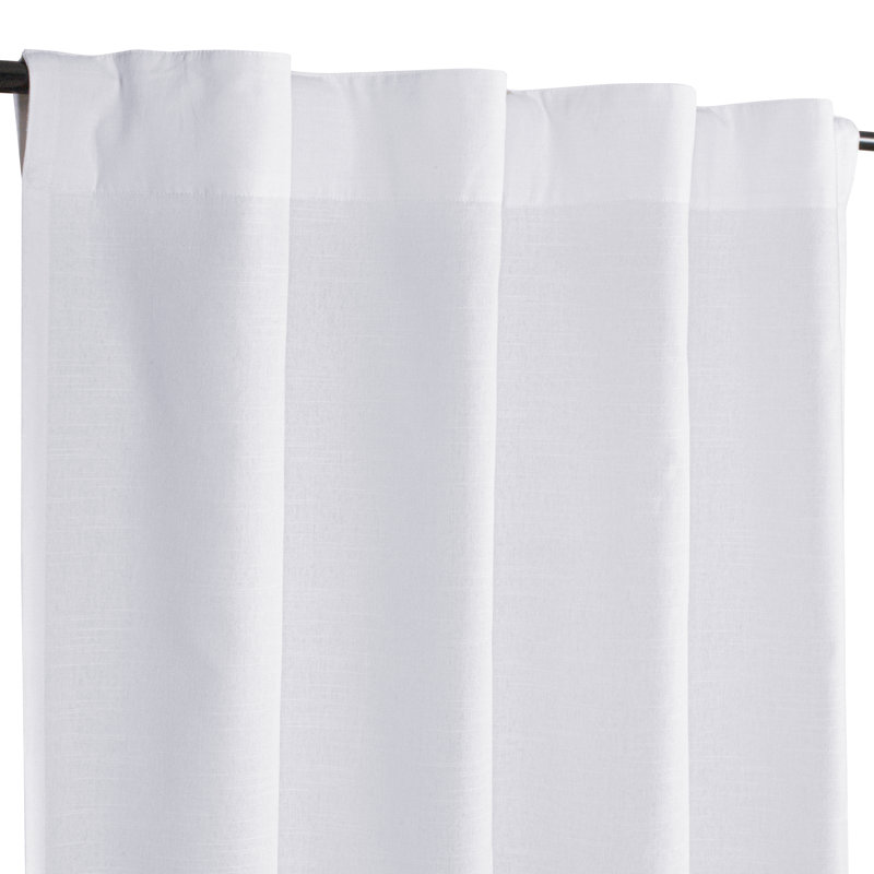 Paire de rideaux blancs en coton texturé avec passants (50 x 108), L 50 po x L 108 po