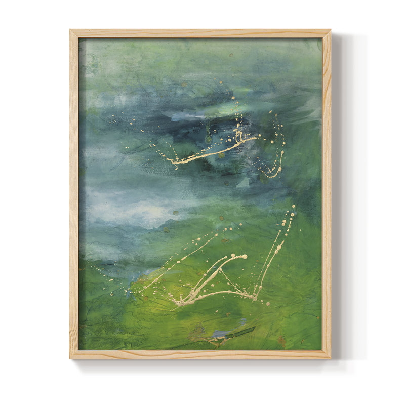 «Peaceful Diptych I», reproduction encadrée - bois massif, H 15 po x l 12 po